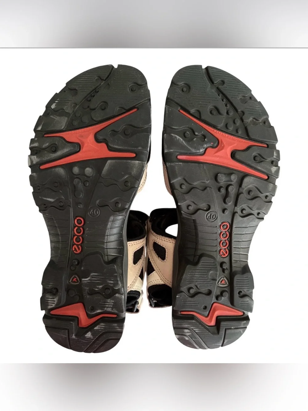 Ecco Yucatan Offroad Sandals Women's 9-9.5 EU 40 Tan Nubuck Leather Hiking Sport